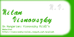 milan visnovszky business card